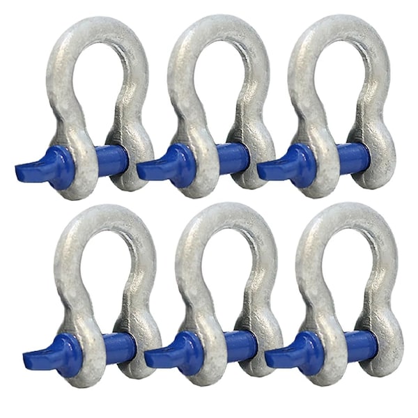 Boxer Tools Forged Anchor Shackle 3/8-in. Heavy Duty Forged Steel - Load Capacity up to 1 Ton, 6PK FH409-38-6 - main